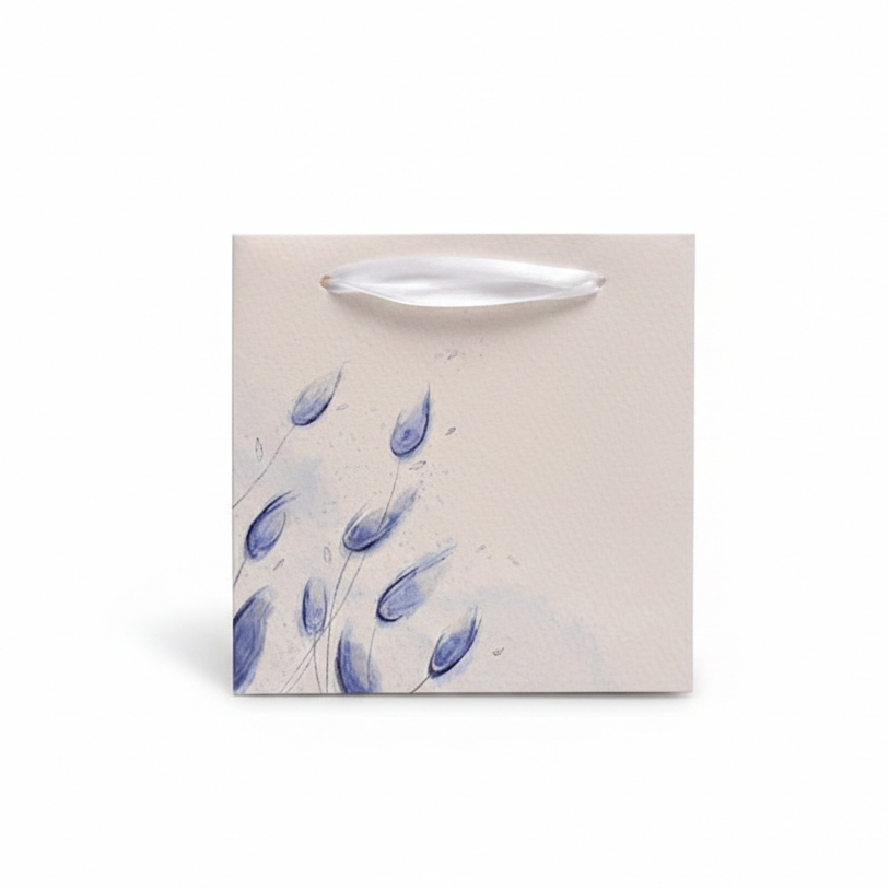 ساک دستی گل آبرنگی آبی سایز ۱