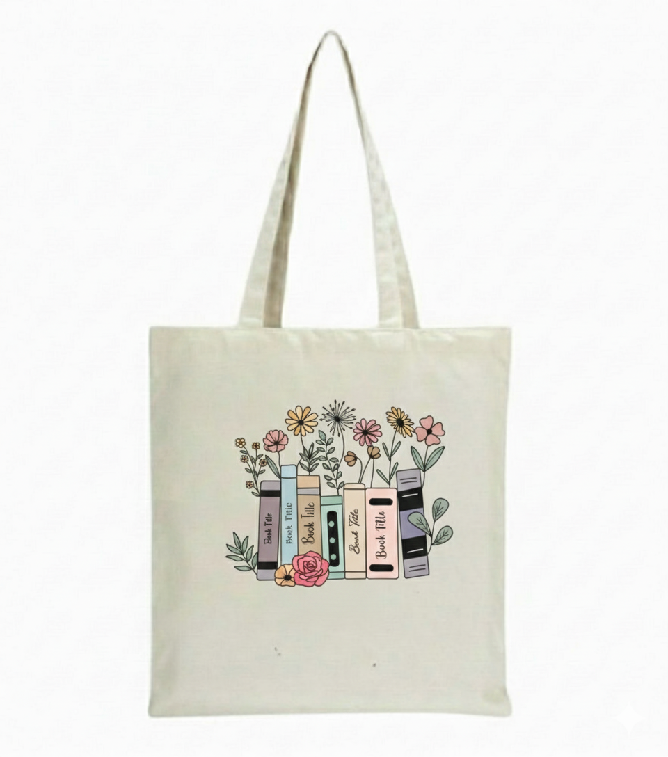 توت بگ طرح مینیمال کتاب و گل