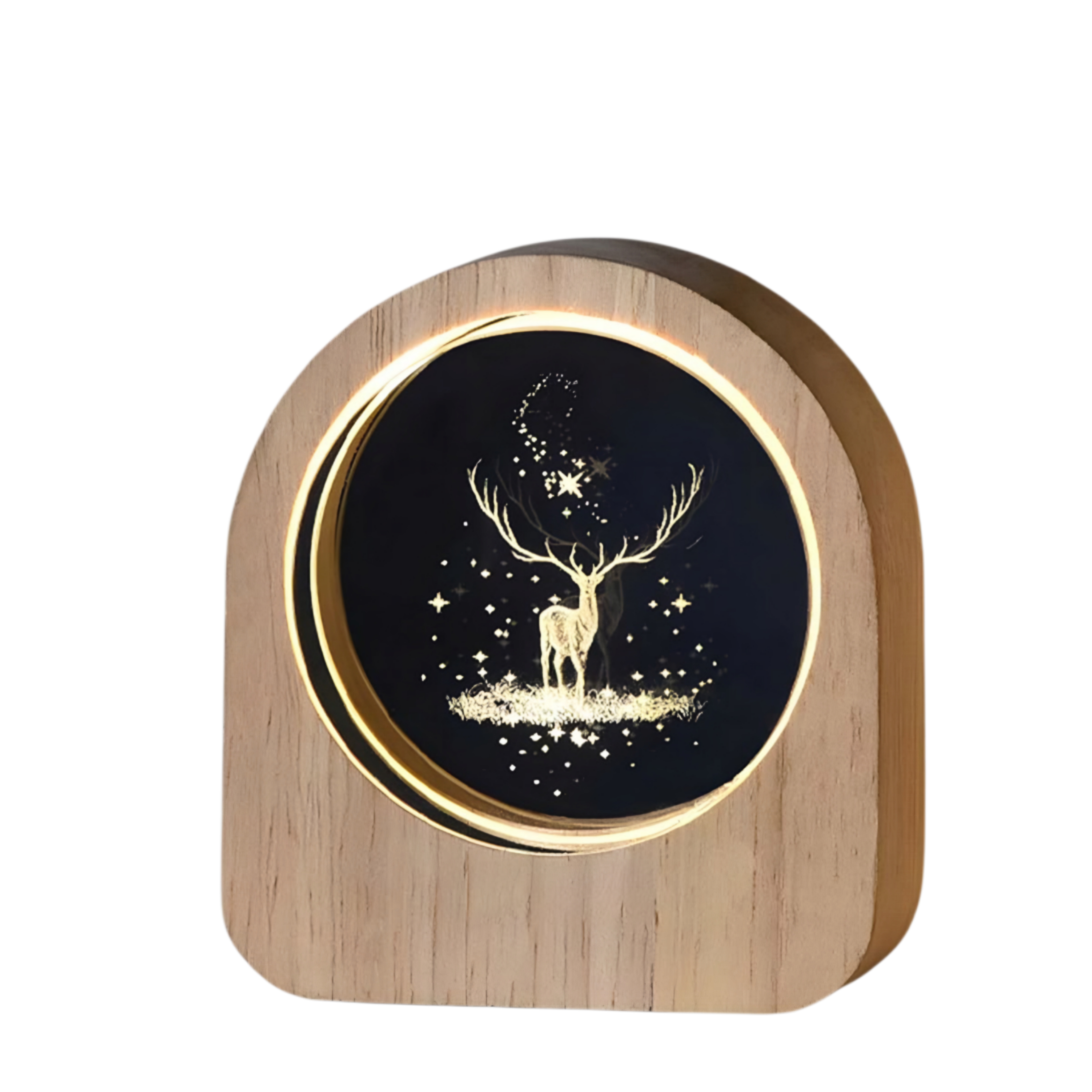 گوی کریستال چوبی مدل گوزن